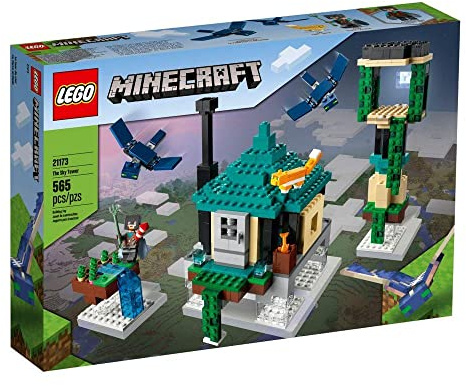LEGO Minecraft The Sky Tower 21173 Fun Floating Islands Building Kit Toy with a Pilot, 2 Flying Phantoms and a Cat; New 2021 (565 Pieces)