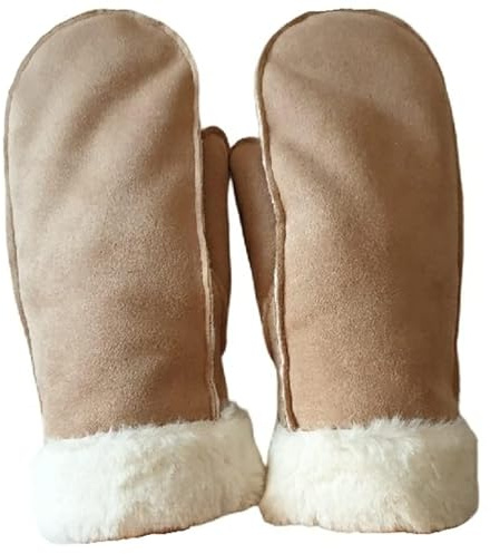 AXELENS Stängda handskar dam vantar, Beige, S/M