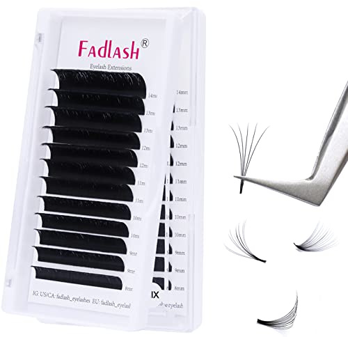 Selbstfächernde Wimpern Volumen Wimpern 0.03 Stärke CC Curl 8-14mm Volumenverlängerung Wimpernverlängerung für Easy Fan Lashes Wimpernextensions Volumentechnik(0.03mm-CC-mix8-14)…