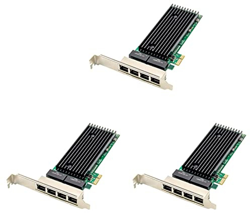 ZEELYDE 3X PCI-E 4 Puertos RJ45 Servidor 1X PCIe X1 82576 10/100/1000Mbps LAN Port Server Gigabit Tarjeta de Red