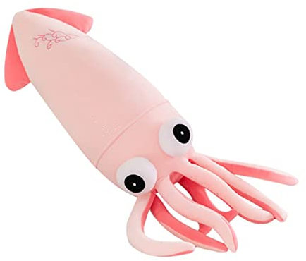 BYNYXI 90cm Stofftier Tintenfisch Plüsch Kissen, Süßes Riesenkalmar Kuscheltier Octopus Plüschtier Meerestier Schlafkissen Weiche Krake Plüschtier Plüschpuppe Cuddly Kuscheltier Geschenke für Kinder