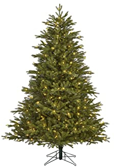 Black Box Trees Cottage Künstlicher Weihnachtsbaum mit LED-Beleuchtung – H155 x Ø122 cm – Grün
