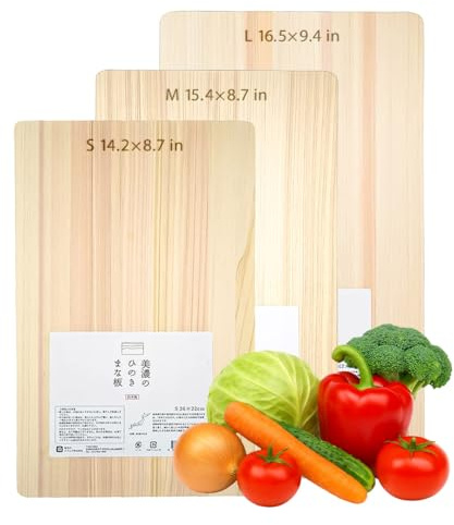TIKUSAN Natural Cypress Hinoki Cutting Board Made In Japan (Medium 15.4″×8.7″)