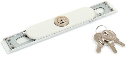 Pièces détachées volet roulant porte tirage manuel - poignée - serrure - ressort - baton de tirage (Serrure + Cache Gris)