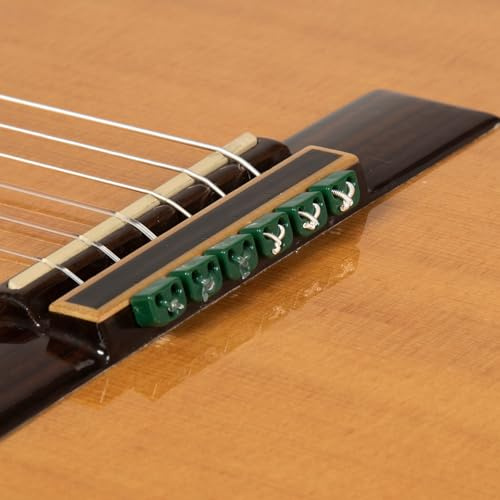 Klassische Flamenco Akustikgitarre Perlen in grün glänzend für Nylonsaiten von Alba Guitar Beads