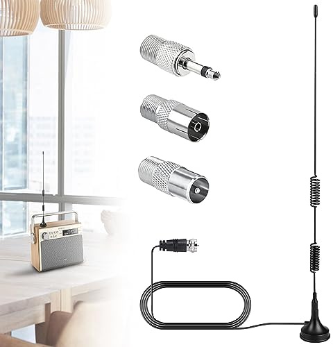 Radio und Antenne Aicharynic Digitales Radio mit Magnetfuß 3M Verlängerungskabel für Stereoempfänger, Heimkinoempfänger, HiFi-Receiver