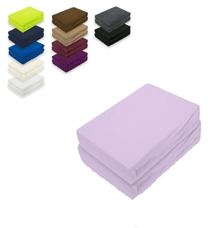 EXKLUSIV HEIMTEXTIL Doppelpack Frottee Spannbettlaken 60-70 x 140 cm Flieder