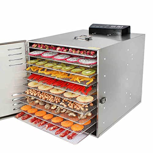 TVSKWMRQ Essiccatore per Frutta Commerciale a 10 Strati, essiccatore per Frutta per Alimenti, essiccatore per disidratazione Alimentare a Fagioli solubili 1000 W