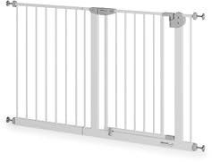 Sämann Türschutzgitter & Treppenschutzgitter zum Klemmen ohne Bohren | für Öffnungen von 112-127 cm | selbstschließendes Absperrgitter mit Verlängerung | Absperrgitter | mit Y-Spindel