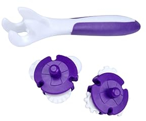 Garneck 3pcs Cake Baking Roller Dough Cutter Wheel Set, Reusable Purple Pastry Embossing Tool, Kitchen Utensil for Home Bakery Dessert Decoration