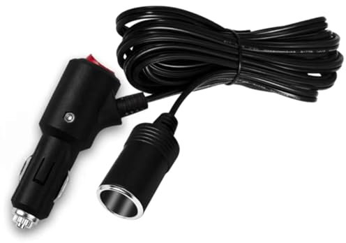 YUPEIUKLI Auto-Zigarettenanzünder-Verlängerungskabel mit EIN/Aus-Taste, max. 180 W, für Autoladegeräte, Staubsauger, Ventilatoren, LED-Leuchten,