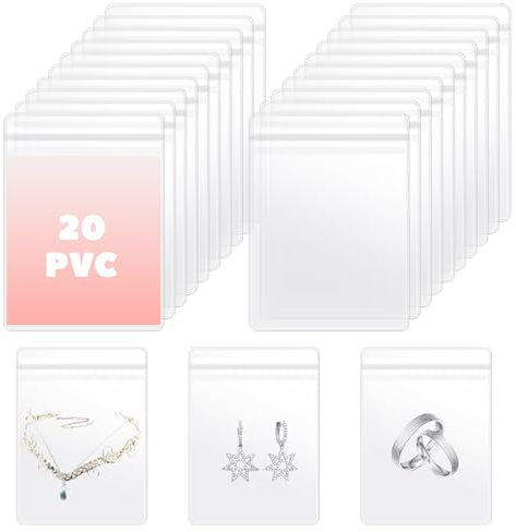 Ouligay 20Pcs PVC Clear Jewelry Bags Small Plastic Jewelry Storage Pouch Anti Tarnish, Transparent Jewelry Organizer Zipper Bag for Rings Earrings Bracelets Jewelry Packing Pouches