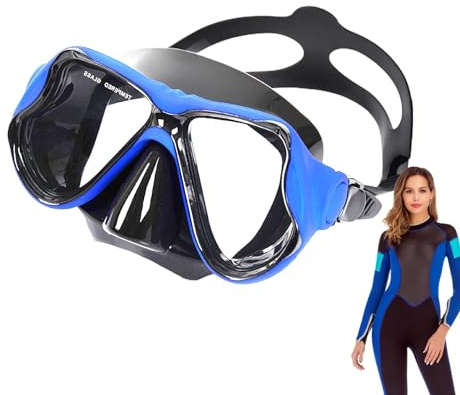 Lunettes de plongée pour adulte avec cache-nez – Lunettes de plongée anti-buée – Vision claire à 180° – Masque de plongée, lunettes de piscine aquatique, équipement de plongée pour homme, femme