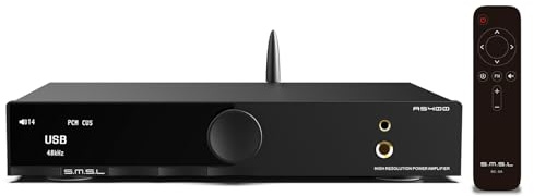 SMSL AS400 MA5332MS Power Amplifier CS43131 165W x 165W DAC Headphone Amp, USB/Coax/Opt/HDMI ARC/RCA/Phono Input 2.1 Channel Speaker/Subwoofer 4.4mm/6.35mm Headphone Output, MQA DAC Class D Amplifier