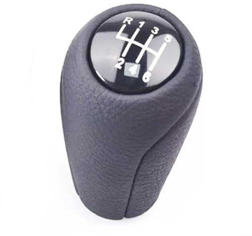 Fauhapyway Pommeau de levier de vitesse manuel 5 à 6 vitesses, housse en cuir pour Mazda 3 5 6 CX-7 MX-5 2007-2012 Noir (6 vitesses)