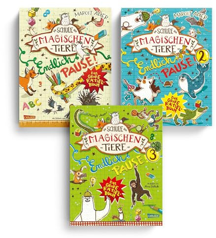 Die Schule der magischen Tiere Rätselbuch-Set (3 Bände) – Endlich Pause! Band 1–3 inkl. exklusivem Lesezeichen – Mitmachbuch Geschenkidee für Kinder ab 8 Jahren