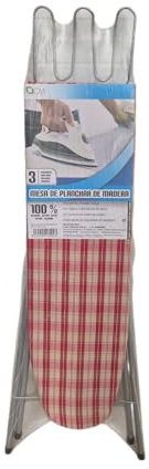 Mesa de Planchar Plegable Madera Ajustable 120x29 cm Tabla Ligera Soporte para Plancha Funda Altura Regulable 81 cm Resistente Estable - Colores Surtidos (1 Pieza, Envío Según Disponibilidad) - 107092