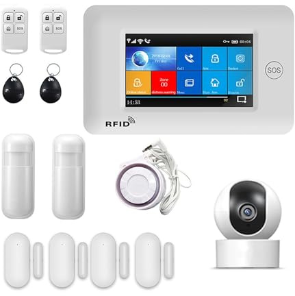 Di Allarme Antifurto For La Sicurezza Domestica GSM WIFI Wireless Con Sensore Movimento Della Porta E Compatibile L'app TUYA Sistema Di Allarme Completo(E)