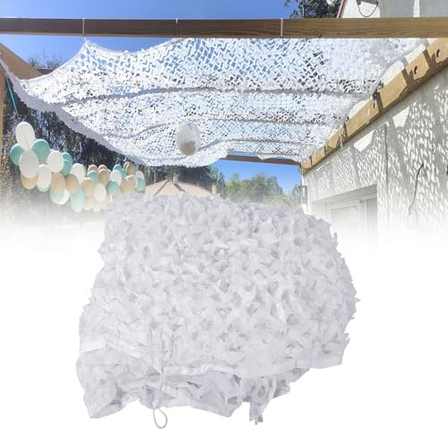 Genérico Red de Camuflaje Red de protección Solar Blanca 1.5x4m 2x6m 3x8m 4x11m 5.5x9m 9x15m Malla de Camuflaje Militar, 150D Tela Oxford, Camouflaje Net Toldos para Acampar Decoración Sombra(3x10m)