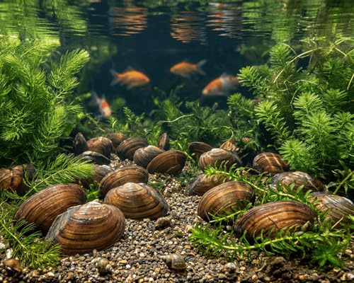 NatureHolic Teichmuschel Bundle | Lebende Süßwassermuscheln zur natürlichen Algenbekämpfung | Biologischer Wasserfilter für Gartenteich & Schwimmteich