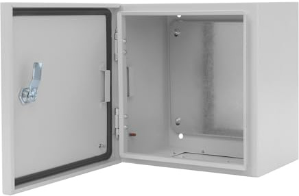 Metall Verteilerkasten Außen Wasserdicht Schaltschrank Stromkasten Schaltkasten Rechteck Elektrische Anschlussdose Wandmontiert Steckdosenkasten mit Schlüssel,Lochblech Montageplatte (30 * 30 * 20cm)