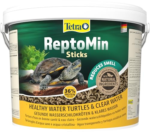 Tetra ReptoMin Sticks Schildkröten-Futter - ausgewogenes Hauptfutter für ausgewachsene Wasserschildkröten, 10 L Eimer