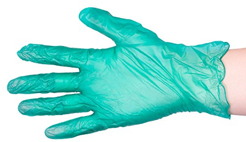 UNIGLOVES Unicare Vinyl Disposable Gloves - Gants d'examen polyvalents, sans poudre ni latex - Boîte de 100, vert, taille L (GS0124)