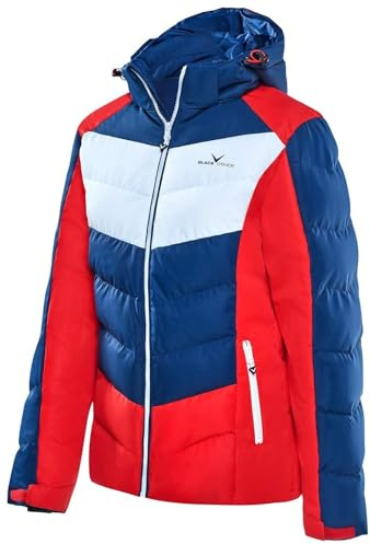 Black Crevice Damen Skijacke I Damen-Skijacke Größen I Wind- & wasserdichte Damen-Funktionsjacke I wasserdichte Reißverschlusstaschen I Ski-Jacke mit Kapuze
