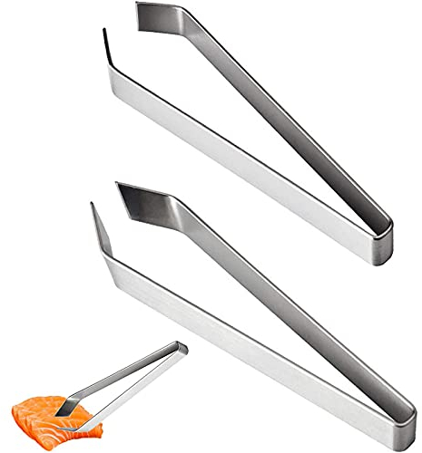 YUTOU Lot de 2 pinces à épiler plates et inclinées en acier inoxydable pour arêtes de poisson - Pour enlever les arêtes de poisson et les poils d'animaux