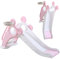 YOLEO Scivolo per Bambini Pieghevole, Scivolo da Giardino per Bambini di 1-3 Anni, Scivolo Indipendenti per Arrampicata con Cerchio, per Giochi Interna e All'aperto (Rosa)