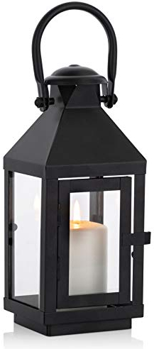 NUPTIO Lanterns for Candles Metal - 22cm Tall Garden Vintage Style Pillar Candle Holder Halloween Candle Holders Hanging Decorative Lantern for Grave Wedding Christmas Parties Indoor Outdoor