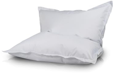 Ecopuf - Sako sittsäck för utomhusbruk - Beanbag för rummet - Stilren tygkudde - Relaxfåtölj - Storlek M - 170x135 - Vit Nc3
