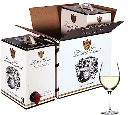 Luvit & Lumoè | Sauvignon IGT Tre Venezie| Vino Bianco Italiano | Bag in Box | 2 X 5 Litri = 13 Bottiglie