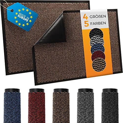 TIMELEOS Fußmatte Schmutzfangmatte mit äußerst starker Schmutz und Feuchtigkeitsaufnahme Eingangstürmatte wasserdicht waschbar strapazierfähiger Schmutzfänger Fußabstreifer (Beige, 60 x 90 cm)