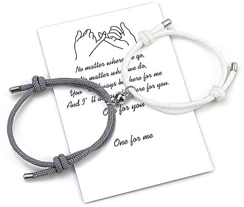 free-space par magnetarmband med locka ömsesidiga armband par gåvor för vän flickvän hans fru män älskare honom din vänskap, Metall