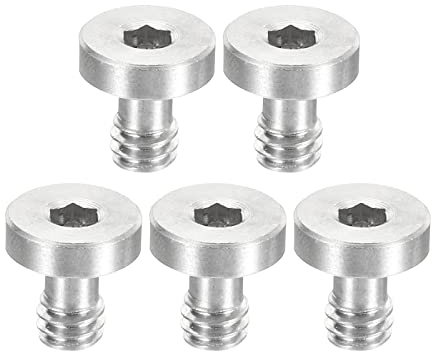 PATIKIL 1/4-20 Filettatura 13mm Lunghezza Lunghezza Fotocamera Rapido Rilascio Vite Treppiede 5pz Acciaio Inossidabile Piatta Scanalatura Viti per DSLR Fotocamera Rig Accessori Argento