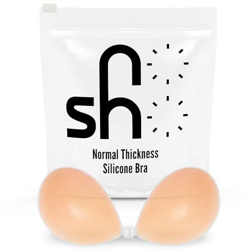 Nosho Adhesive Stick-on Bra – Nude, Invisible, Strapless, Reusable Brassiere for Women - Size C