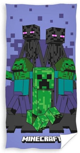 Carbotex Minecraft Duschtuch Badetuch Strandtuch 70 x 140cm