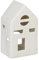 Relaxdays Casetta Portacandele in Ceramica, Casa Luminosa Porta-Tealight, per 1 Candelina, HLP: 12,5 x 7 x 6 cm, Bianco