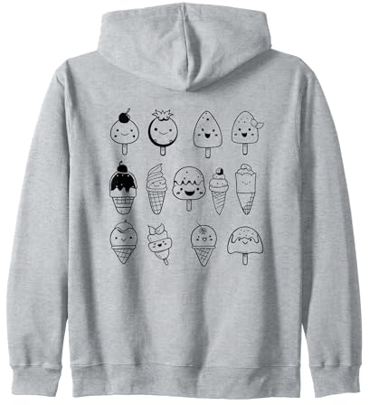 Crème glacée style dessin animé Gelato Sherbet Sweat à Capuche