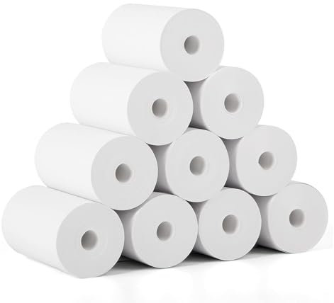 Papier thermique 10 rouleaux pour appareil photo pour enfants et mini imprimante, papier de chargement blanc pour appareils photo instantanés pour enfants, papier d'impression sans BPA (57 mm à 30 mm)