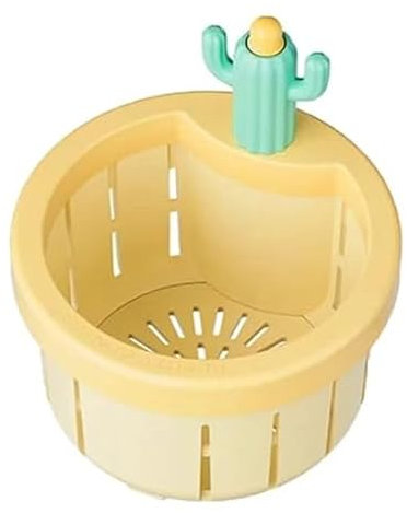 2024 - Colino per lavello da cucina, Cactus Sink Strainer, filtro di scarico per lavello da cucina, pressa automatica Dumping Basket, filtro per lavandini (giallo)