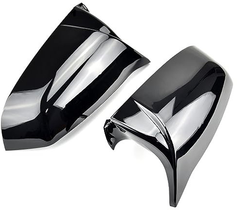 Auto Spiegelkappen Für 5 6 7 Serie E60 E61 E63 E64 F06 F07 F10 F11 F13 F01 F04 Carbon Faser Muster Schwarz Seite Flügel Rückspiegel Abdeckung Kappe Rückspiegel Abdeckung(Bright Black)