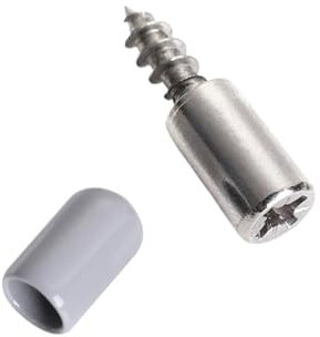 Generisch Selbstschneidende Schraube, Schrankregalhalterung, Laminatstütze mit Gummihülse, rutschfeste Schicht, Glasplattenhalter, feste Schraube(Screw Gray cover,100pcs(50set))