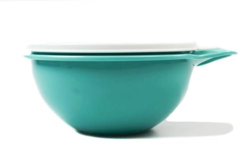Tupperware Maximilian Peng - Cuenco para ensalada (1,4 L), color turquesa y blanco