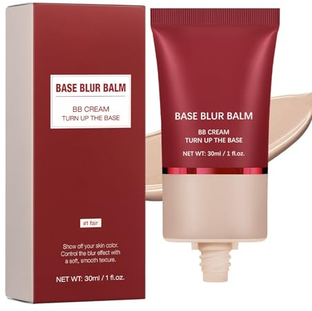 Turn Up the Base Blurring Foundation - Lightweight Matte BB Cream Blur Tinted Moisturizer, Buildable Full Coverage, Whole Day Wear - Hypoallergenic Oil-Free Skin Care (A, Large)
