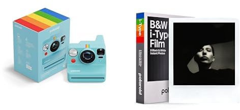 Polaroid - NOW+ Gen3 - Fotocamera istantanea Bluetooth connessa + Pellicola Bianco e Nero (8 fotos) - Blu Artico