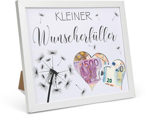 Cadimus Wunscherfüller Geldgeschenk Bilderrahmen,Pusteblume Geldgeschenke Verpackung Fotorahmen,Kreative Geschenke für Männer Frauen, Wish Come True Jugendweihe,Weihnachten, Geburtstage,Hochzeit