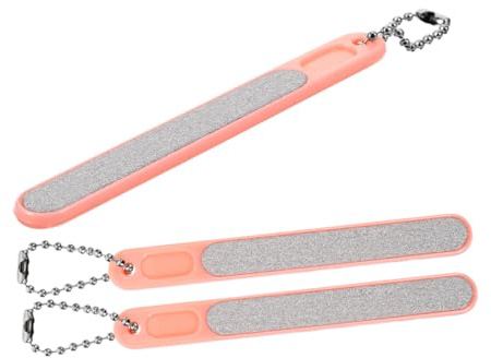 DEARMAMY 3 Stück Nagelfeilen Schlüsselanhänger aus Kunststoff zum Formen und Glätten der Fingernägel für Maniküre und Pediküre im Salon und Hause