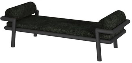 Moderne Metallende der Bettbank, kreatives Design, Schuhbank, Wohnzimmer, Ottomane, Fußstütze mit gepolstertem Sitz für Schlafzimmer, Lounge, Ankleidezimmer, Flur, Geschäft (Breite 120 cm, Schwarz A)